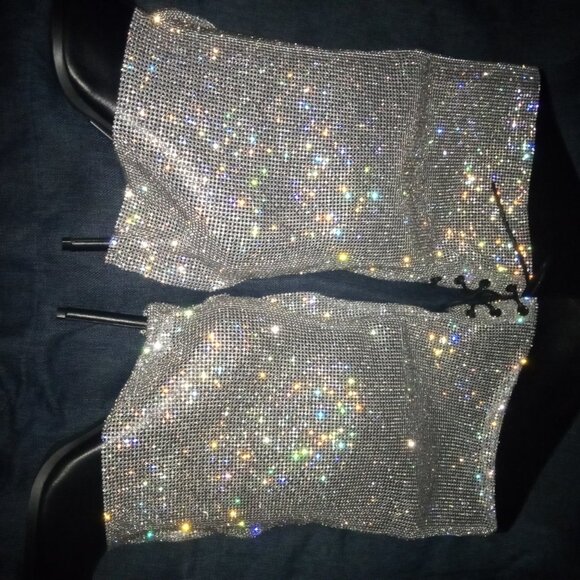 AZALEA WANG " TAKE COVER " EMBELLISHED STILETTO BOOT / BLACK  (BRAND NEW !!!! - Picture 10 of 10